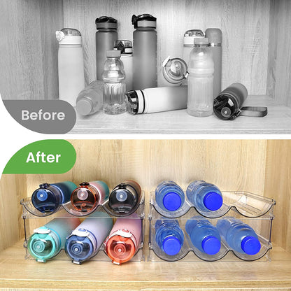 Stackable Water Bottle Organizer Rack for Cabinets & Countertops (2-Pack)