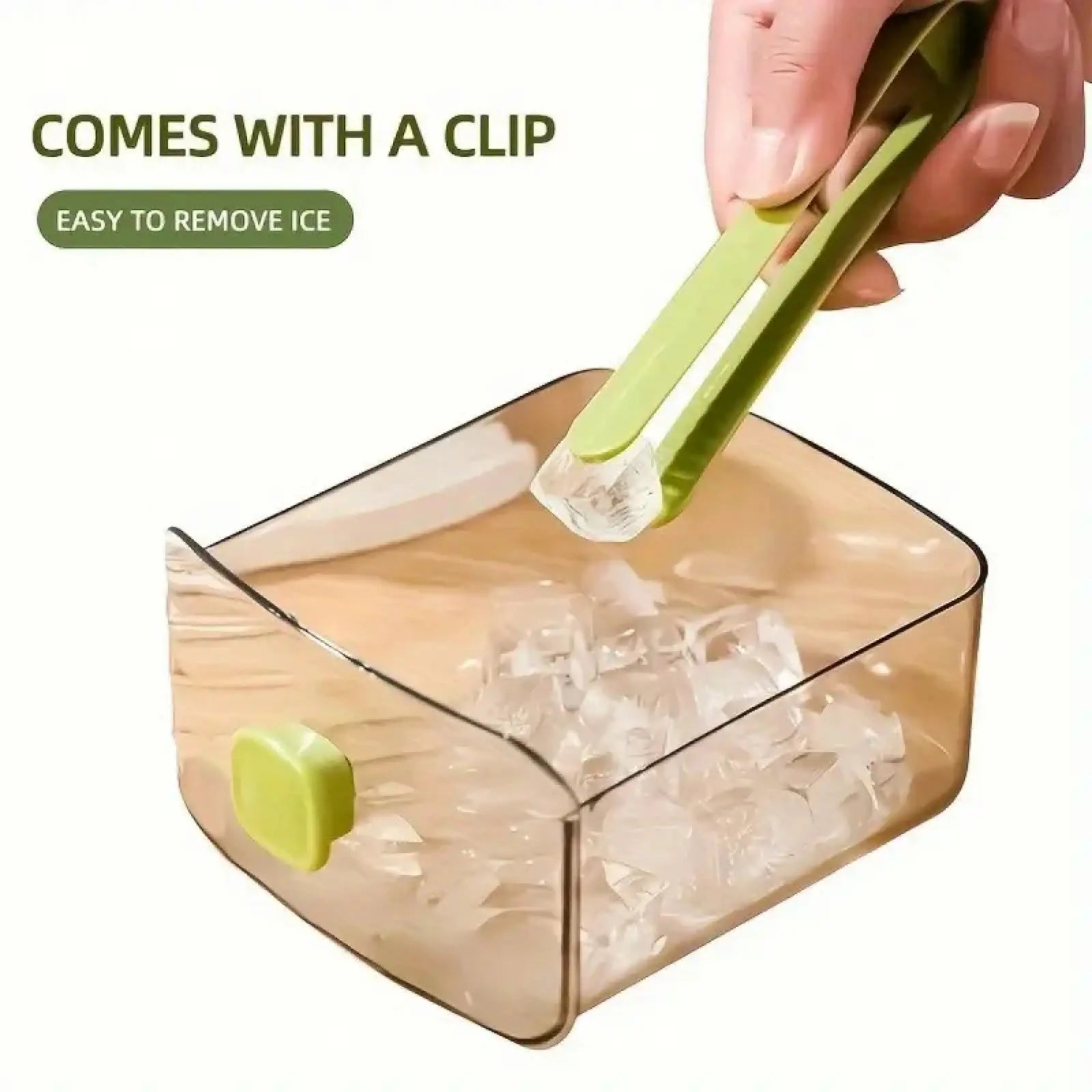 48-Compartment Ice Cube Tray with Easy-Press Lid & Storage Bin