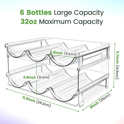 Stackable Water Bottle Organizer Rack for Cabinets & Countertops (2-Pack)