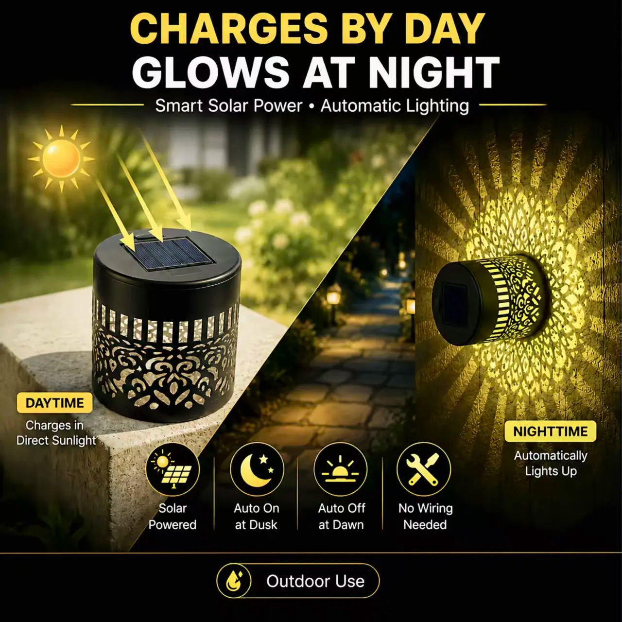 Solar Mandala Wall Lights with 7-Color Changing LED Glow
