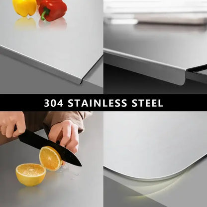Stainless Steel Non-Slip Cutting Board for Kitchen Prep
