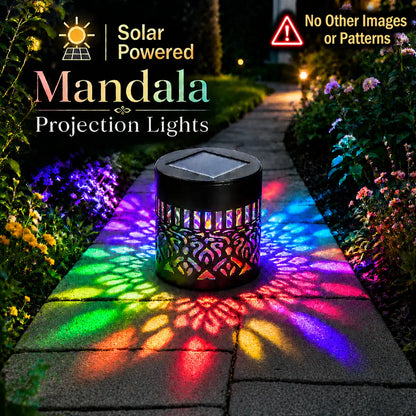 Solar Mandala Wall Lights with 7-Color Changing LED Glow